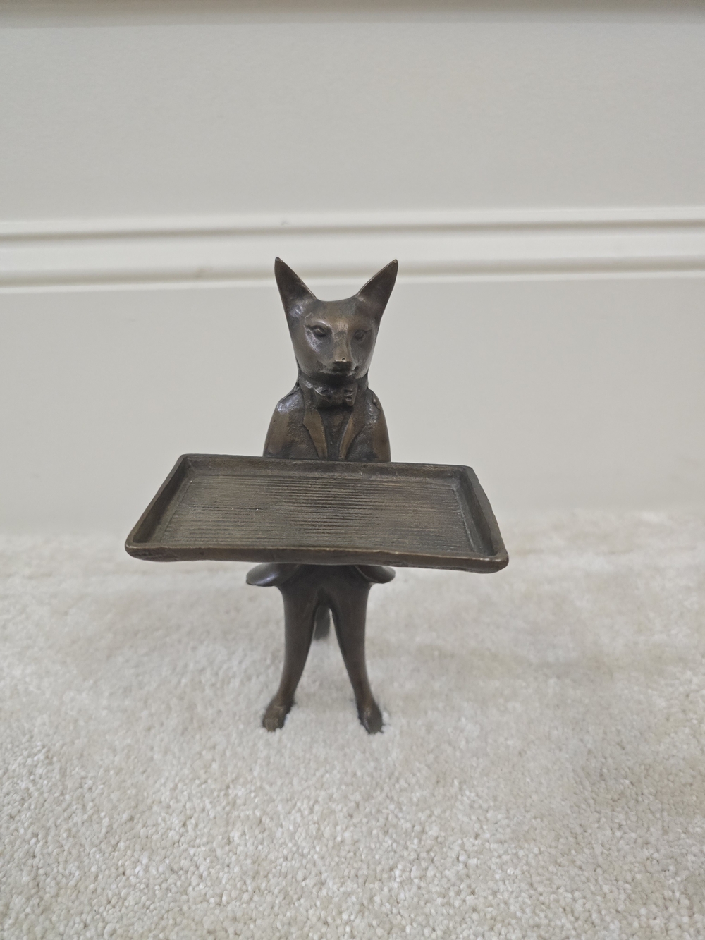 Mid 20th Century Vintage Brass Fox Business Card Holder